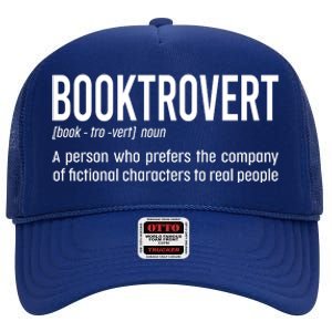 Funny Booktrovert Definition Reading Fan Book Lover Introvert High Crown Mesh Back Trucker Hat