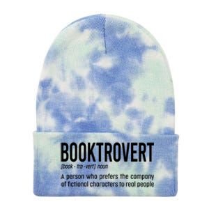 Funny Booktrovert Definition Reading Fan Book Lover Introvert Tie Dye 12in Knit Beanie