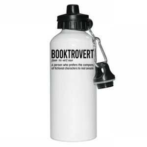 Funny Booktrovert Definition Reading Fan Book Lover Introvert Aluminum Water Bottle