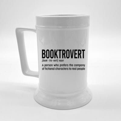 Funny Booktrovert Definition Reading Fan Book Lover Introvert Beer Stein