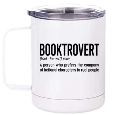 Funny Booktrovert Definition Reading Fan Book Lover Introvert 12 oz Stainless Steel Tumbler Cup