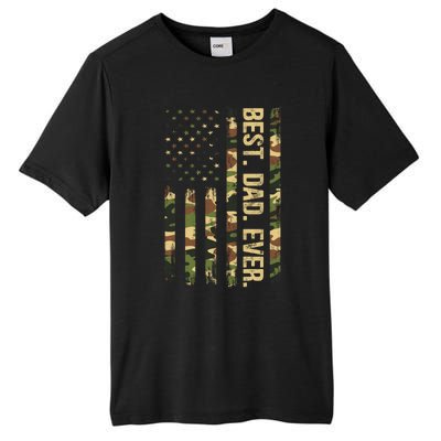 Funny Best Dad Ever American Military Camouflage Flag Gift Tall Fusion ChromaSoft Performance T-Shirt