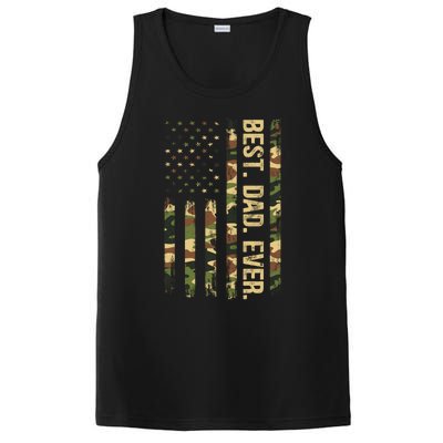 Funny Best Dad Ever American Military Camouflage Flag Gift PosiCharge Competitor Tank