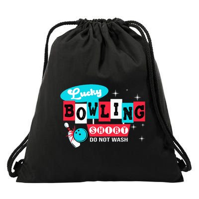 Funny Bowling Design Do Not Wash This Is My Lucky Bowling Drawstring Bag