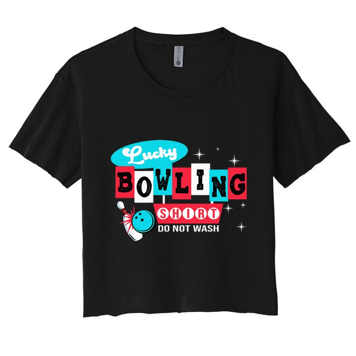 Funny Bowling Design Do Not Wash This Is My Lucky Bowling Crop Top