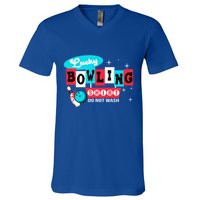 Funny Bowling Design Do Not Wash This Is My Lucky Bowling V-Neck T-Shirt