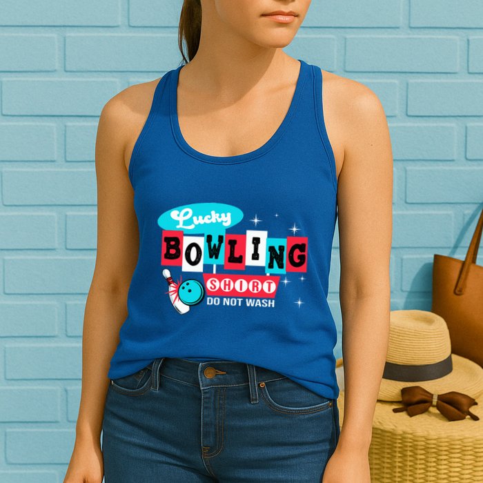 Funny Bowling Design Do Not Wash This Is My Lucky Bowling Womens Tank Top