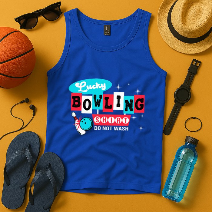 Funny Bowling Design Do Not Wash This Is My Lucky Bowling Tank Top