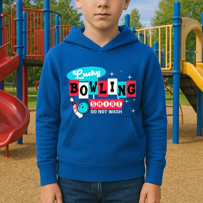 Funny Bowling Design Do Not Wash This Is My Lucky Bowling Kids Hoodie