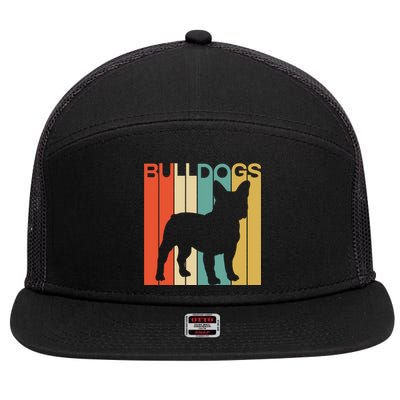 Funny Bull Dog Lover Dog Lover Retro Dog Animals 7 Panel Mesh Trucker Snapback Hat