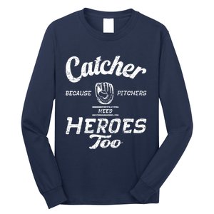 Funny Baseball Design. For Pitcher And Catcher Boy Baseball Long Sleeve Shirt