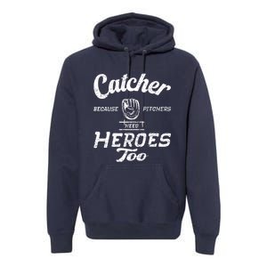 Funny Baseball Design. For Pitcher And Catcher Boy Baseball Premium Hoodie