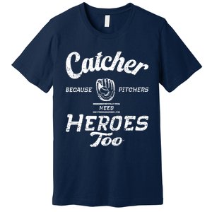 Funny Baseball Design. For Pitcher And Catcher Boy Baseball Premium T-Shirt