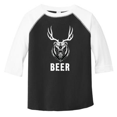 Funny Bear Deer Beer Gift Toddler Fine Jersey T-Shirt