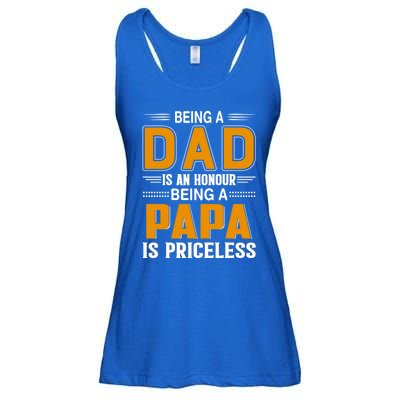 Funny Being Dad Is An Honor Being Papa Is Priceless Classic Gift Ladies Essential Flowy Tank