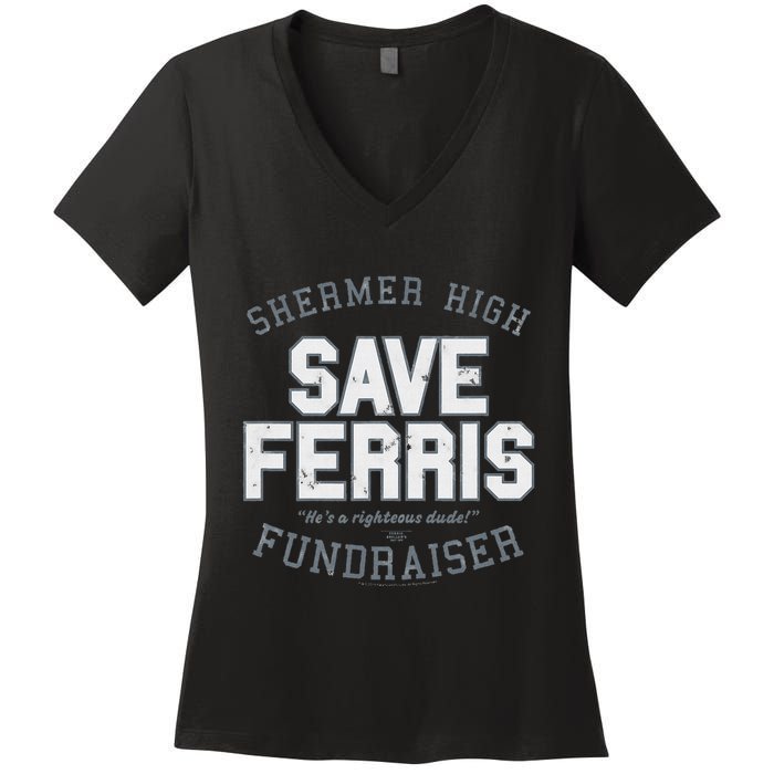 F.E.R.R.I.S B.U.E.L.L.E.R.S Day Off Shermer High Save Ferris Women's V-Neck T-Shirt