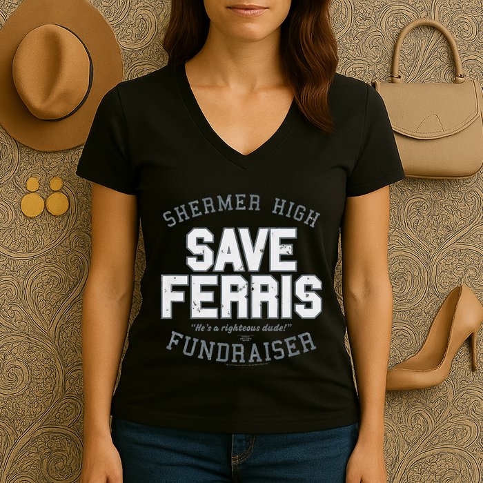 F.E.R.R.I.S B.U.E.L.L.E.R.S Day Off Shermer High Save Ferris Women's V-Neck T-Shirt