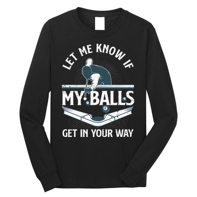 Funny Billiards Design For Women Billiard Pool Player Long Sleeve Shirt