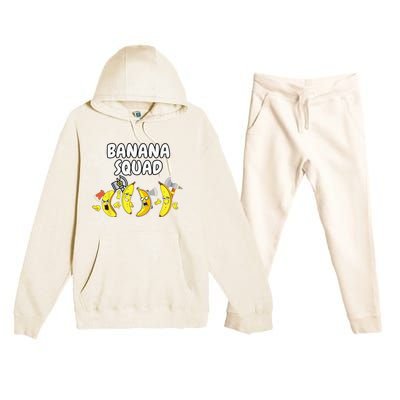 Funny Banana Design For  Banana Fruit Lovers Premium Hooded Sweatsuit Set