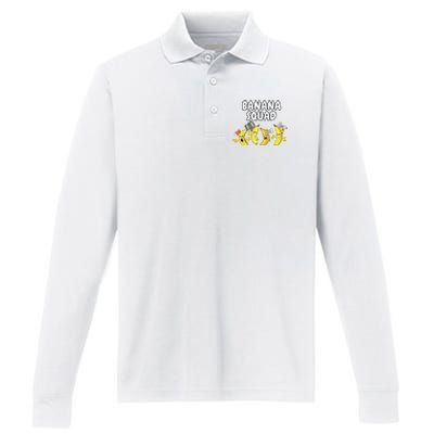 Funny Banana Design For  Banana Fruit Lovers Performance Long Sleeve Polo