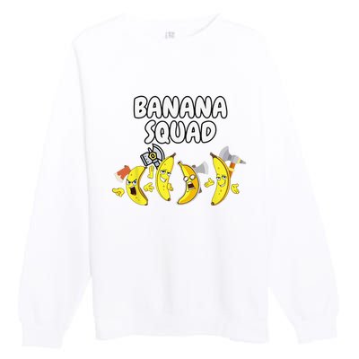 Funny Banana Design For  Banana Fruit Lovers Premium Crewneck Sweatshirt