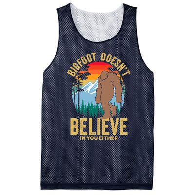 Funny Bigfoot Doesn't Believe In You Either, Yeti, Sasquatch Mesh Reversible Basketball Jersey Tank