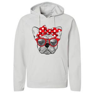 French Bulldog Dog Mom Bandana Sunglasses Mother's Day Performance Fleece Hoodie