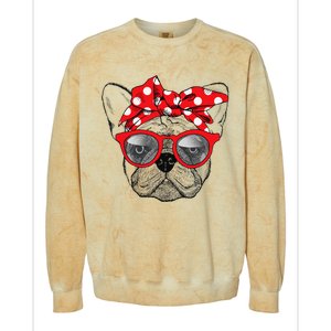 French Bulldog Dog Mom Bandana Sunglasses Mother's Day Colorblast Crewneck Sweatshirt