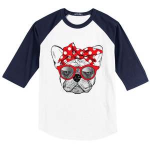 French Bulldog Dog Mom Bandana Sunglasses Mother's Day Baseball Sleeve Shirt