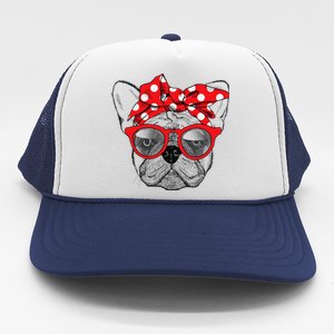 French Bulldog Dog Mom Bandana Sunglasses Mother's Day Trucker Hat