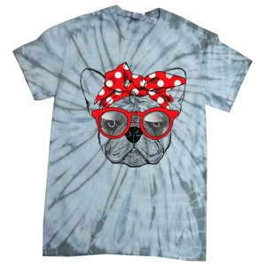 French Bulldog Dog Mom Bandana Sunglasses Mother's Day Tie-Dye T-Shirt