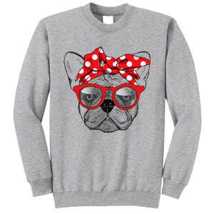 French Bulldog Dog Mom Bandana Sunglasses Mother's Day Tall Sweatshirt