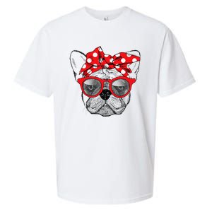 French Bulldog Dog Mom Bandana Sunglasses Mother's Day Sueded Cloud Jersey T-Shirt