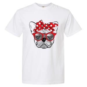 French Bulldog Dog Mom Bandana Sunglasses Mother's Day Garment-Dyed Heavyweight T-Shirt