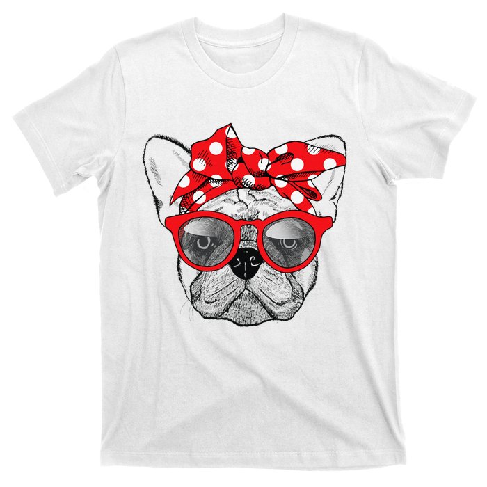 French Bulldog Dog Mom Bandana Sunglasses Mother's Day T-Shirt