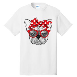 French Bulldog Dog Mom Bandana Sunglasses Mother's Day Tall T-Shirt