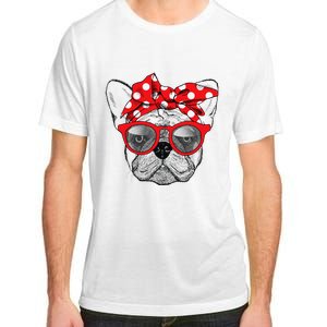 French Bulldog Dog Mom Bandana Sunglasses Mother's Day Adult ChromaSoft Performance T-Shirt