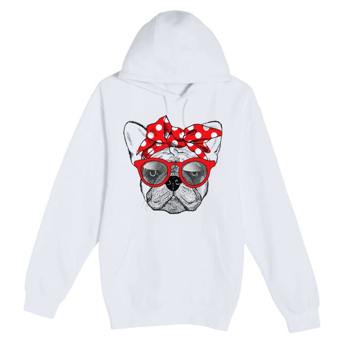 French Bulldog Dog Mom Bandana Sunglasses Mother's Day Premium Pullover Hoodie