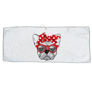 French Bulldog Dog Mom Bandana Sunglasses Mother's Day Large Microfiber Waffle Golf Towel