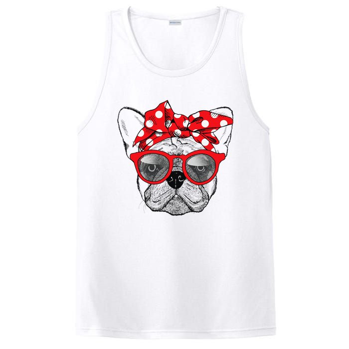 French Bulldog Dog Mom Bandana Sunglasses Mother's Day PosiCharge Competitor Tank