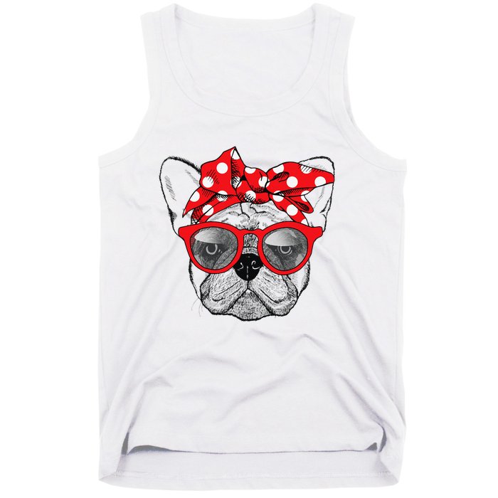 French Bulldog Dog Mom Bandana Sunglasses Mother's Day Tank Top