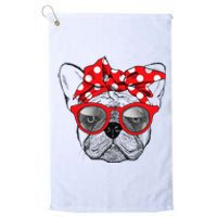 French Bulldog Dog Mom Bandana Sunglasses Mother's Day Platinum Collection Golf Towel