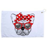 French Bulldog Dog Mom Bandana Sunglasses Mother's Day Grommeted Golf Towel