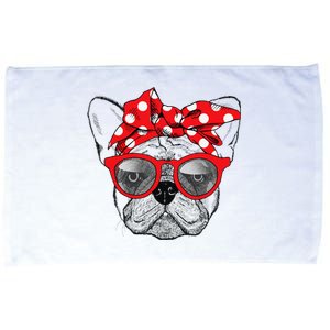 French Bulldog Dog Mom Bandana Sunglasses Mother's Day Microfiber Hand Towel