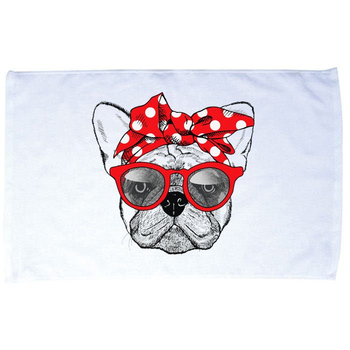 French Bulldog Dog Mom Bandana Sunglasses Mother's Day Microfiber Hand Towel