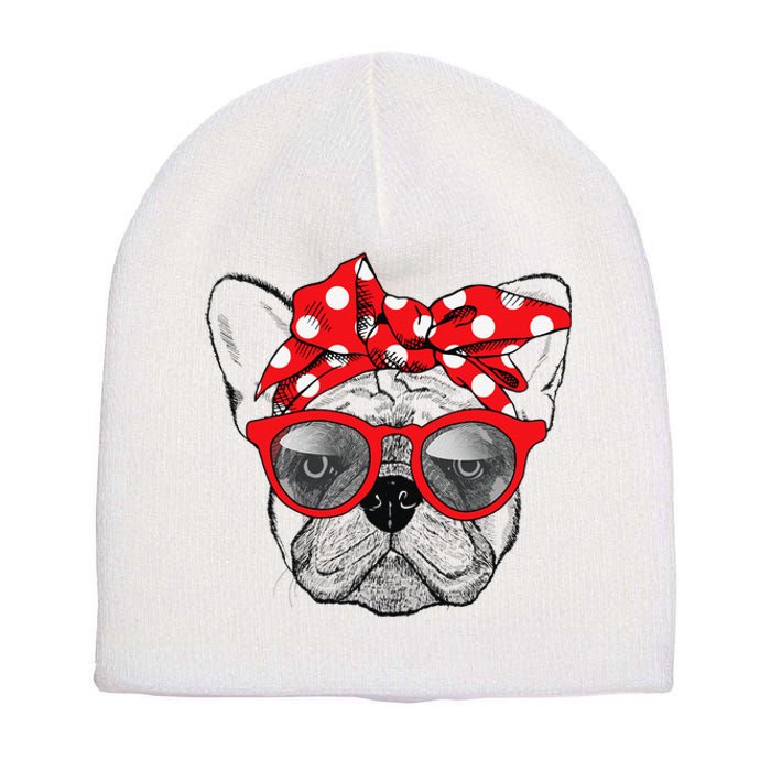 French Bulldog Dog Mom Bandana Sunglasses Mother's Day Short Acrylic Beanie