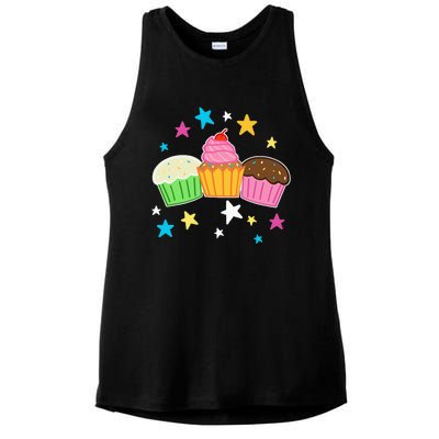 Funny Baking Delicious Cupcake Lover Cupcakes Ladies PosiCharge Tri-Blend Wicking Tank