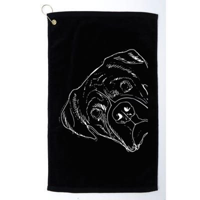 Funny Boxer Dog Platinum Collection Golf Towel