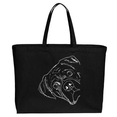 Funny Boxer Dog Cotton Canvas Jumbo Tote