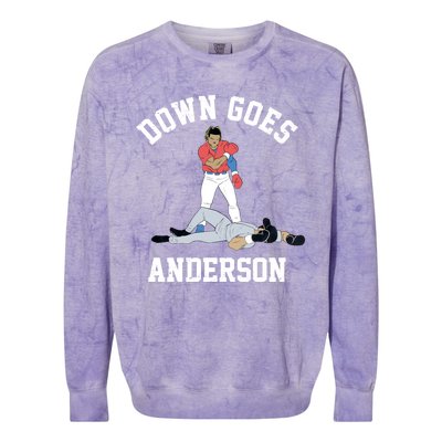 FUNNY BASEBALL DOWN GOES ANDERSON Colorblast Crewneck Sweatshirt